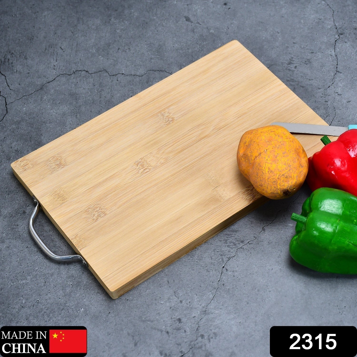 Bamboo Chopping Board – Thick Wooden with Holder | Cisora Secondary image