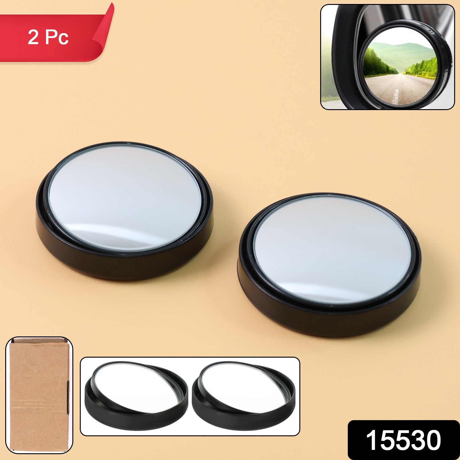 Car Blind Spot Mirrors – Wide Angle Convex Safety Set Secondary image