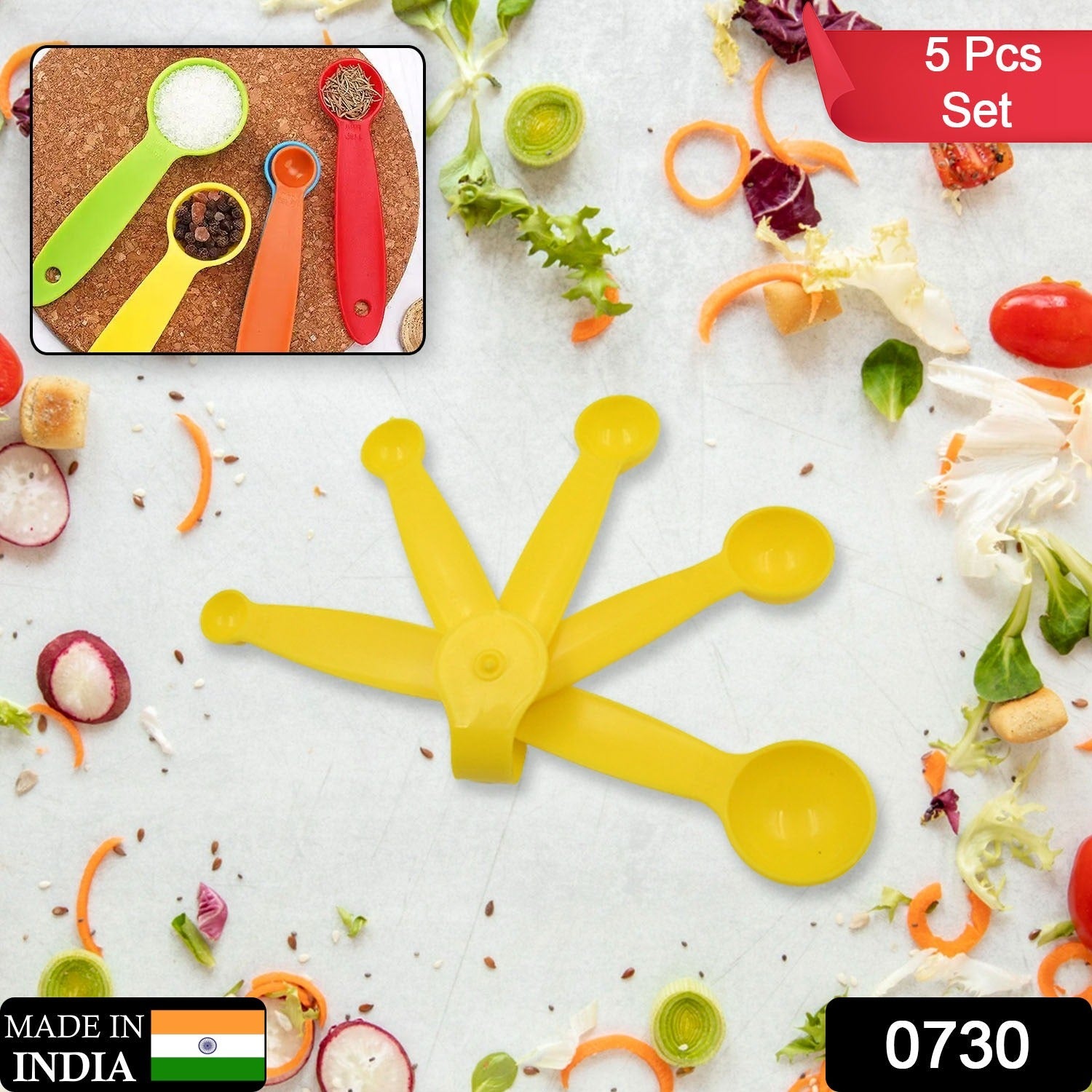 Plastic Measuring Spoons Set – 5 Pcs for Baking & Cooking | Bake & Dwell Secondary image
