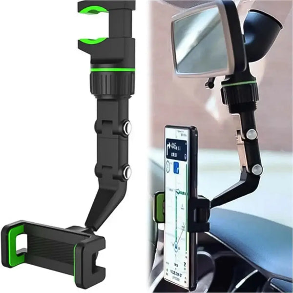 Multifunctional 360 Rotatable Car Rear View Mirror Phone Holder