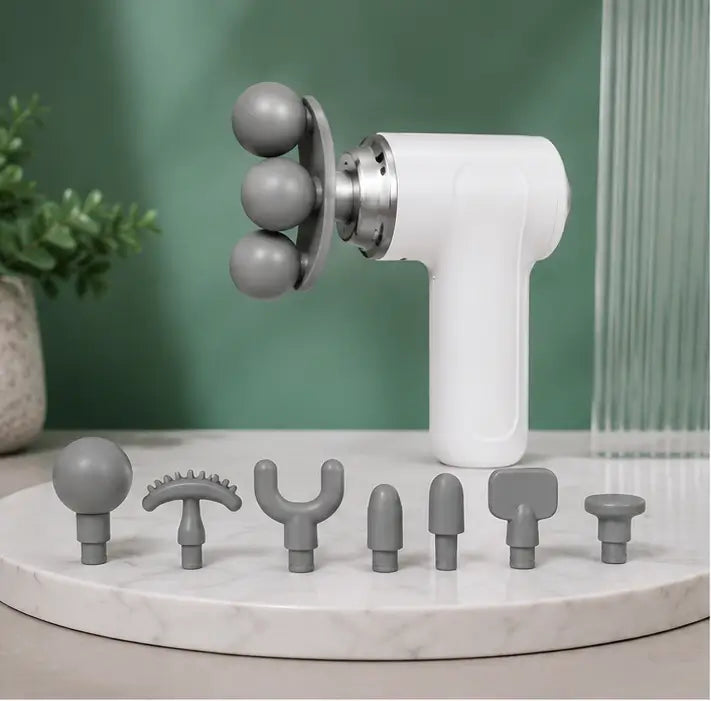 9-in-1 Mini Massage Gun – Portable Electric Muscle Massager with 3 Massage Heads for Neck, Shoulders, Arms, Legs & Feet