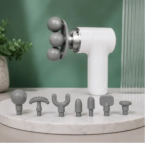 9-in-1 Mini Massage Gun – Portable Electric Muscle Massager with 3 Massage Heads for Neck, Shoulders, Arms, Legs & Feet
