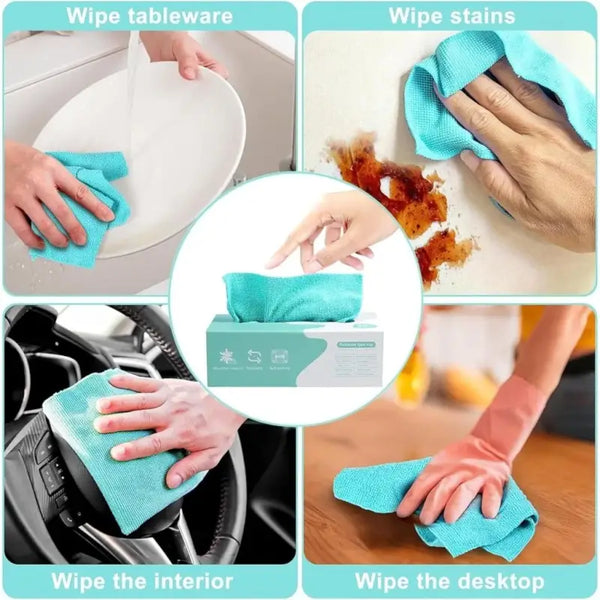 Magic Microfiber Reusable Cleaning Cloth – Multi-Use Washable Cleaning Wipes (20 pcs)