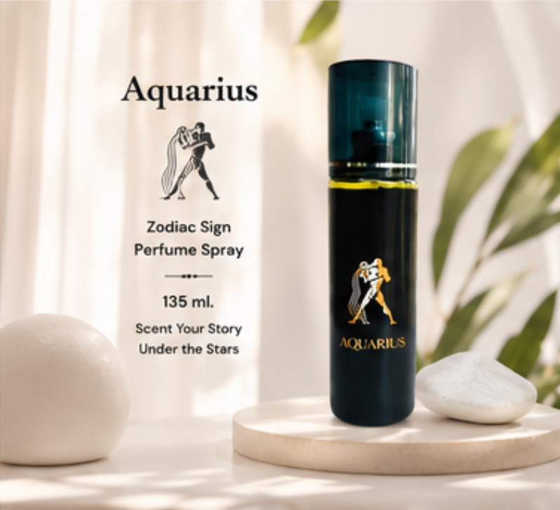 Zodiac Signs Aquarius liquid body Spray for men women ( 135 ML ) Secondary image