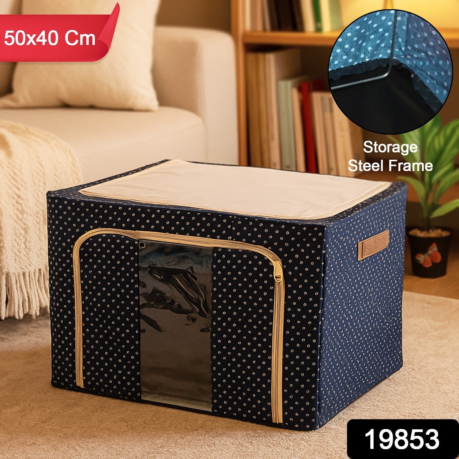 Foldable Steel-Frame Clothes Storage Box – Dust-Proof Organizer Secondary image