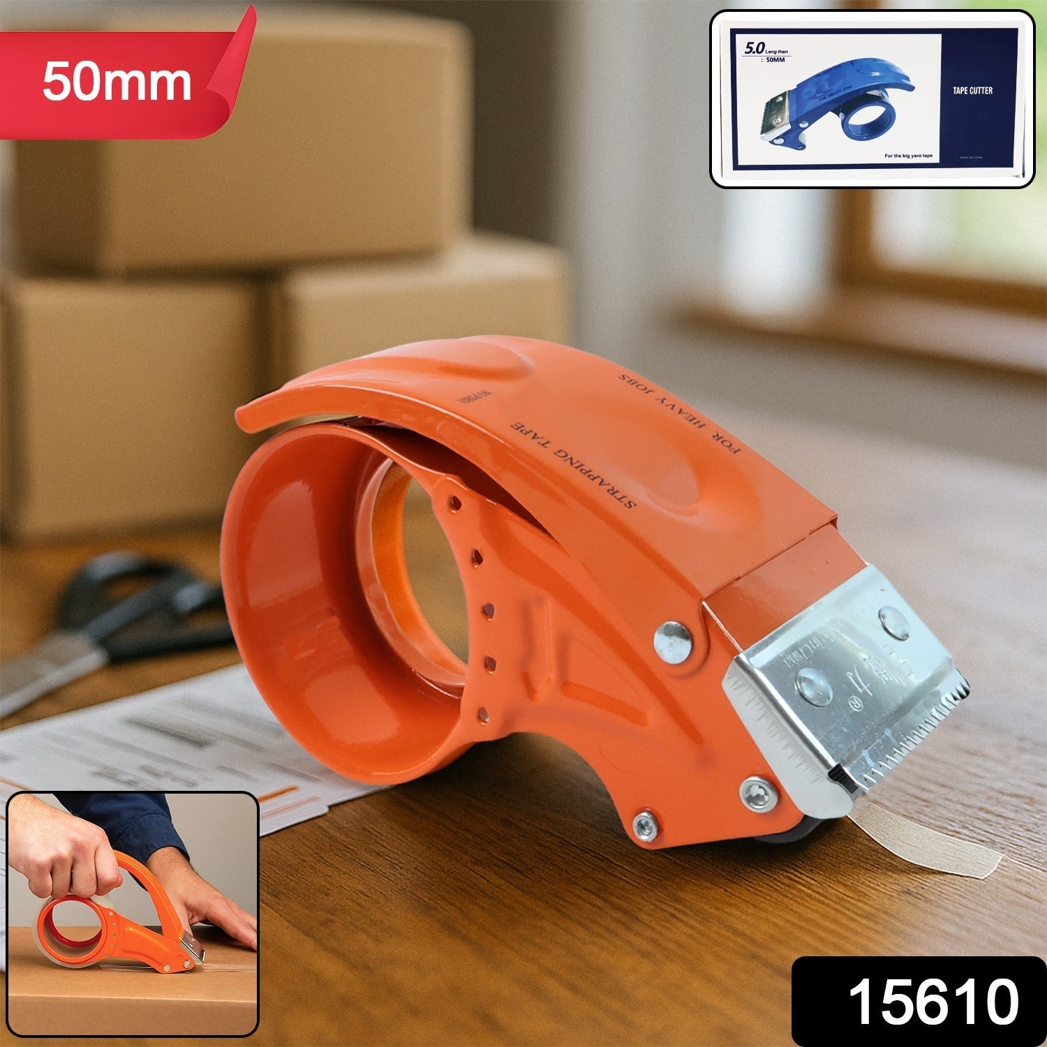 Packing Tape Dispenser – Heavy-Duty 50mm for Quick Sealing Secondary image