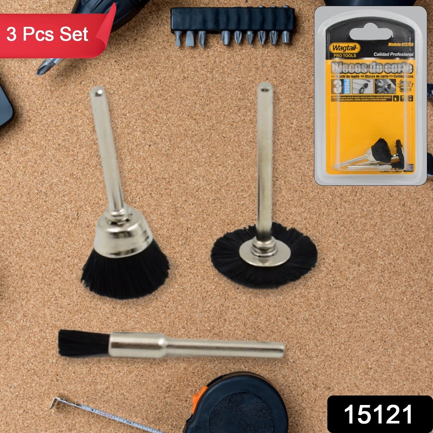 Brass Wire Wheels – 3 Pc Rust Removal Tool Set | ToolMate Pro Secondary image