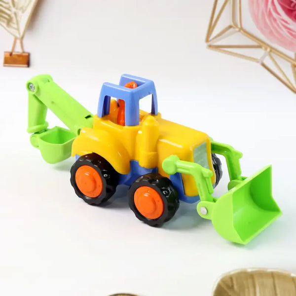 Construction Vehicle 4 Toy Set – Mini Excavator & Loader Truck Toy for Kids | Colorful Durable Pretend-Play Vehicle