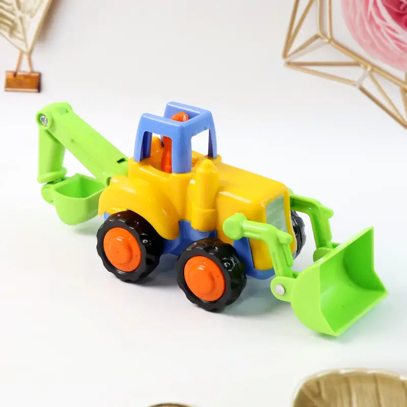 Construction Vehicle 4 Toy Set – Mini Excavator & Loader Truck Toy for Kids | Colorful Durable Pretend-Play Vehicle Main image