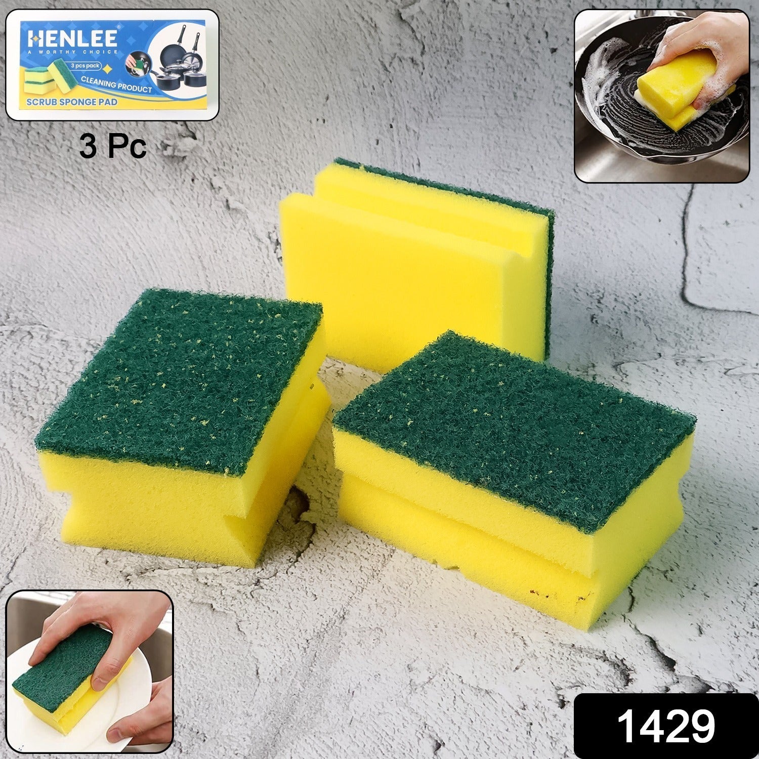 Scrub Sponge – 2-in-1 Cleaning Pad for Kitchen & Bathroom | Bathora Secondary image
