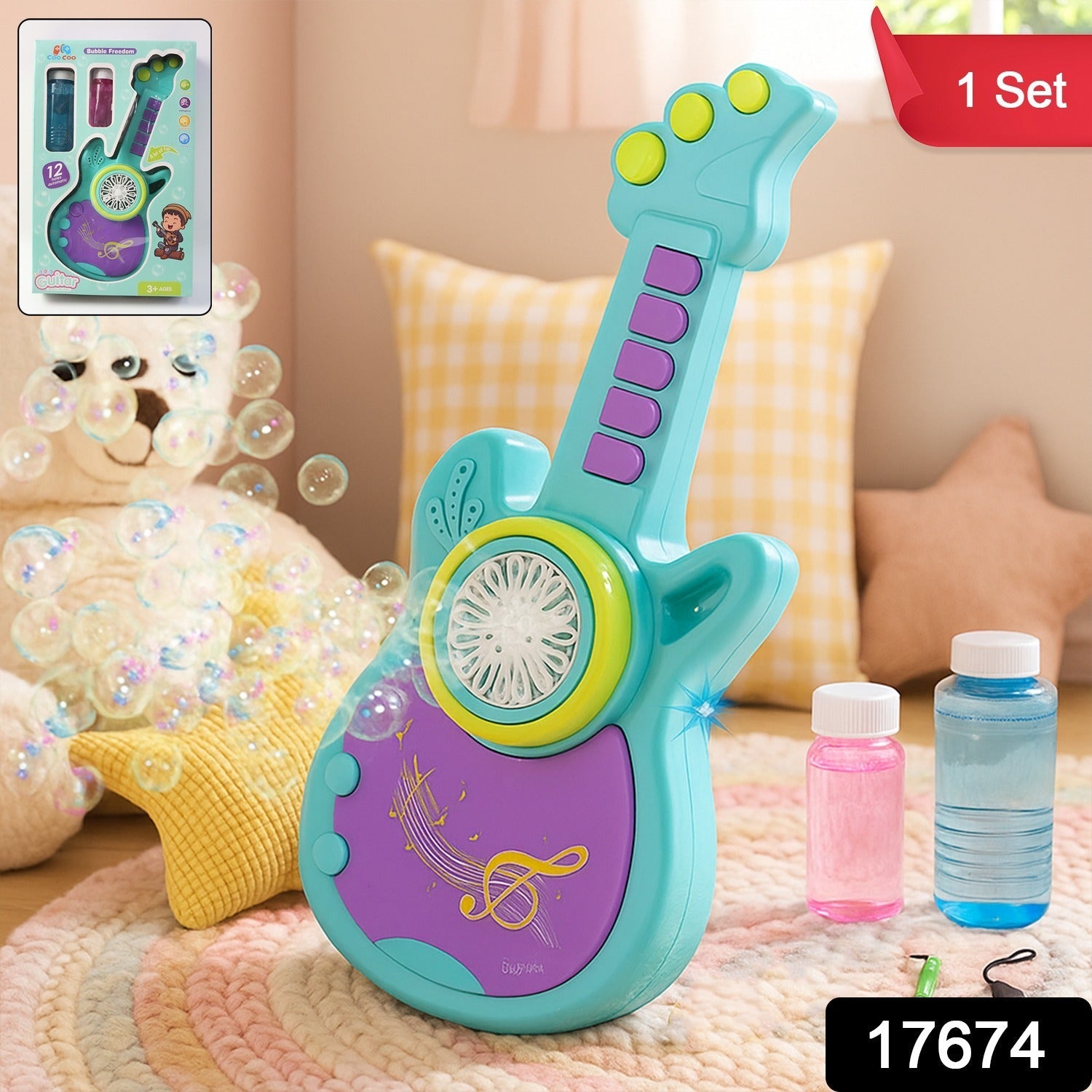 Electric Guitar Bubble Machine – Automatic Fun for Kids Secondary image