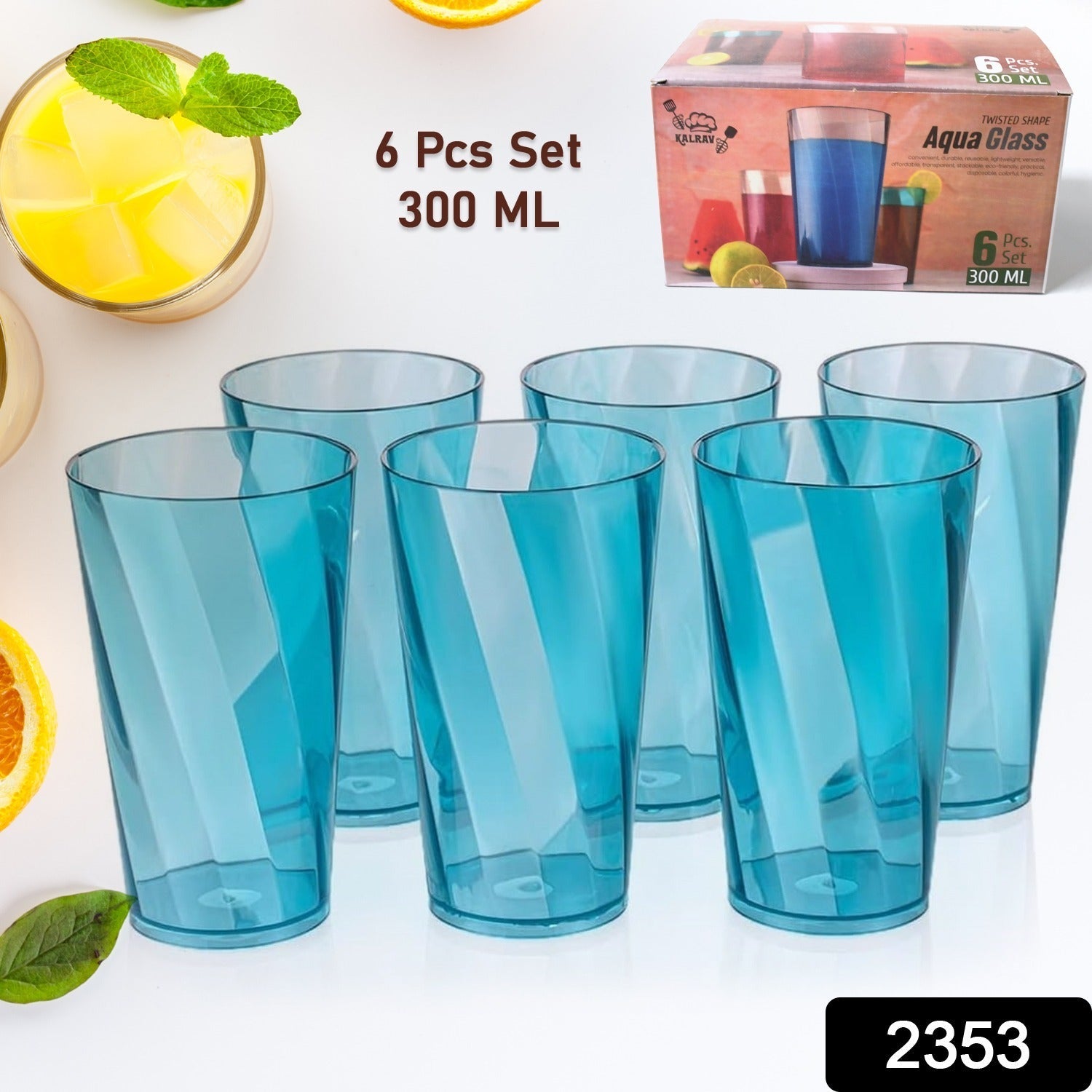 Drinking Glasses Set – 300ml Transparent Glassware (Set of 6) | Serve Stellar Secondary image