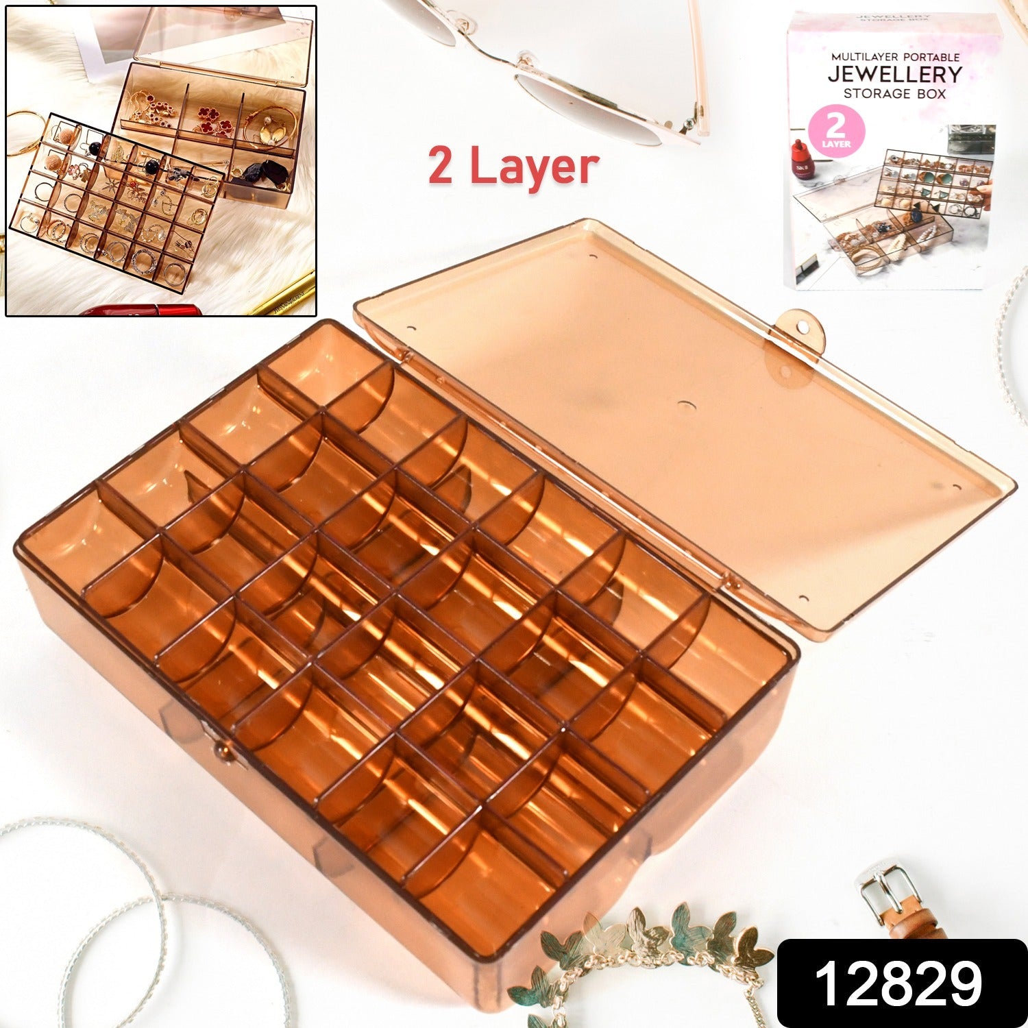 Acrylic Jewelry Box – 30 Compartment Dustproof Organizer | Organivo Secondary image