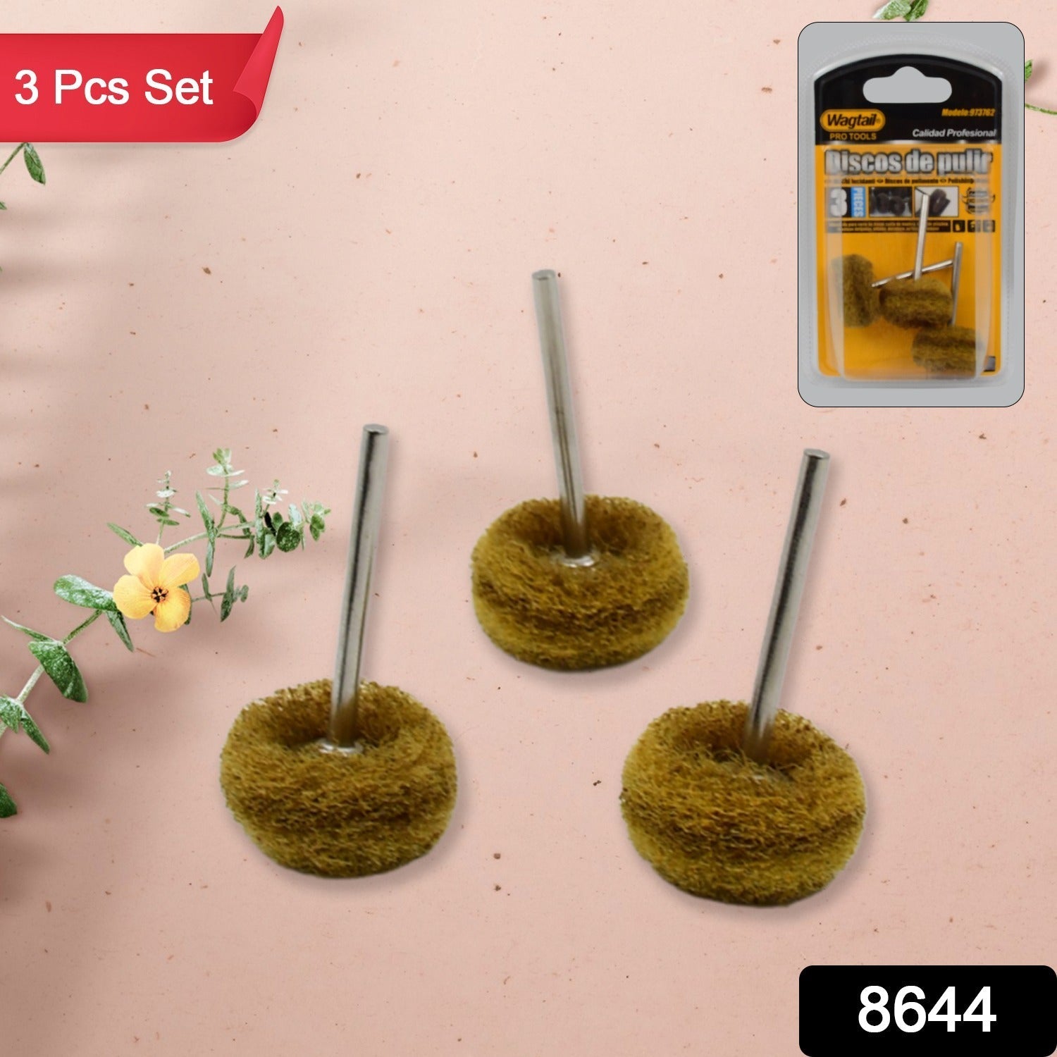 Abrasive Buffing Wheel Set – 3mm Shank for Rotary Tools | Wagtail Secondary image