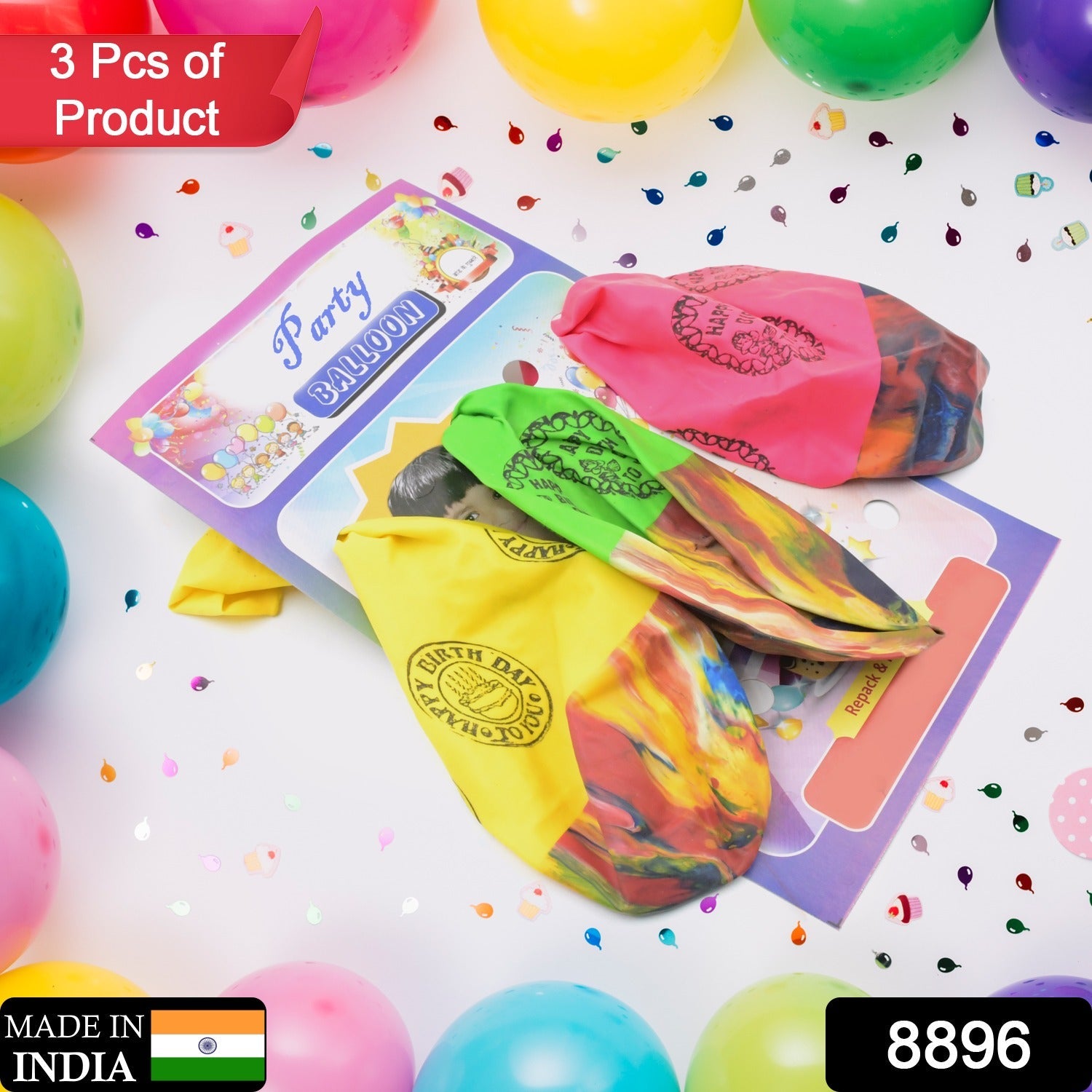 Rainbow Party Balloons – Multicolor Latex Set (3 Pcs) | Play & Move Secondary image