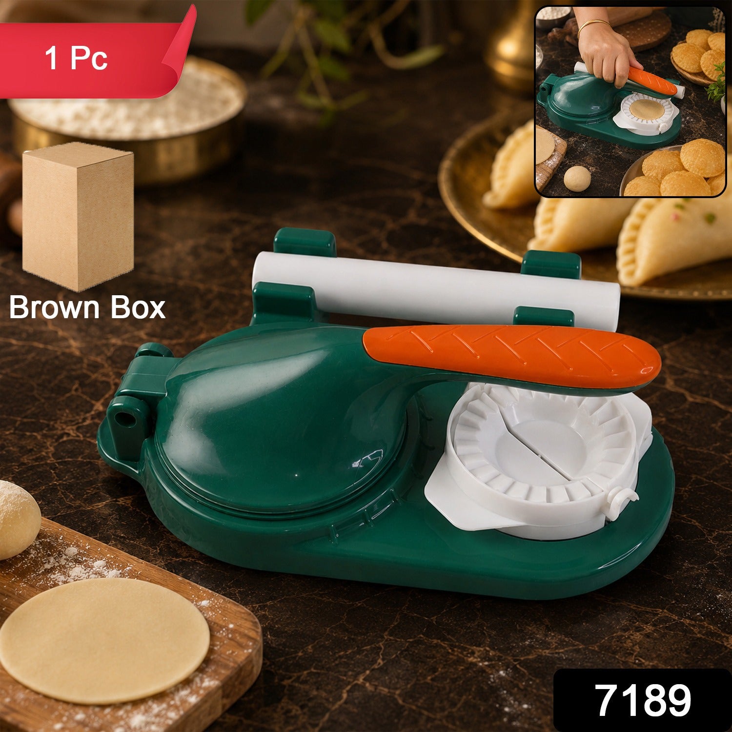 Mini Puri & Dumpling Press – Compact 22cm Dough Shaping Tool Secondary image