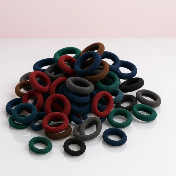 Small Multicolour Hair Rubber Bands (Pack of 100) – Soft Elastic Hair Ties for Girls, Kids, Women & Ponytails