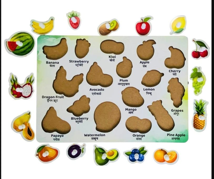Wooden Alphabet Fruit Puzzle Tray Secondary image