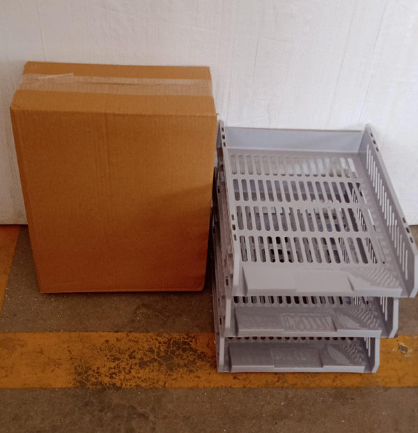 Elegant multi-layer office file rack on a counter, enhancing workspace.