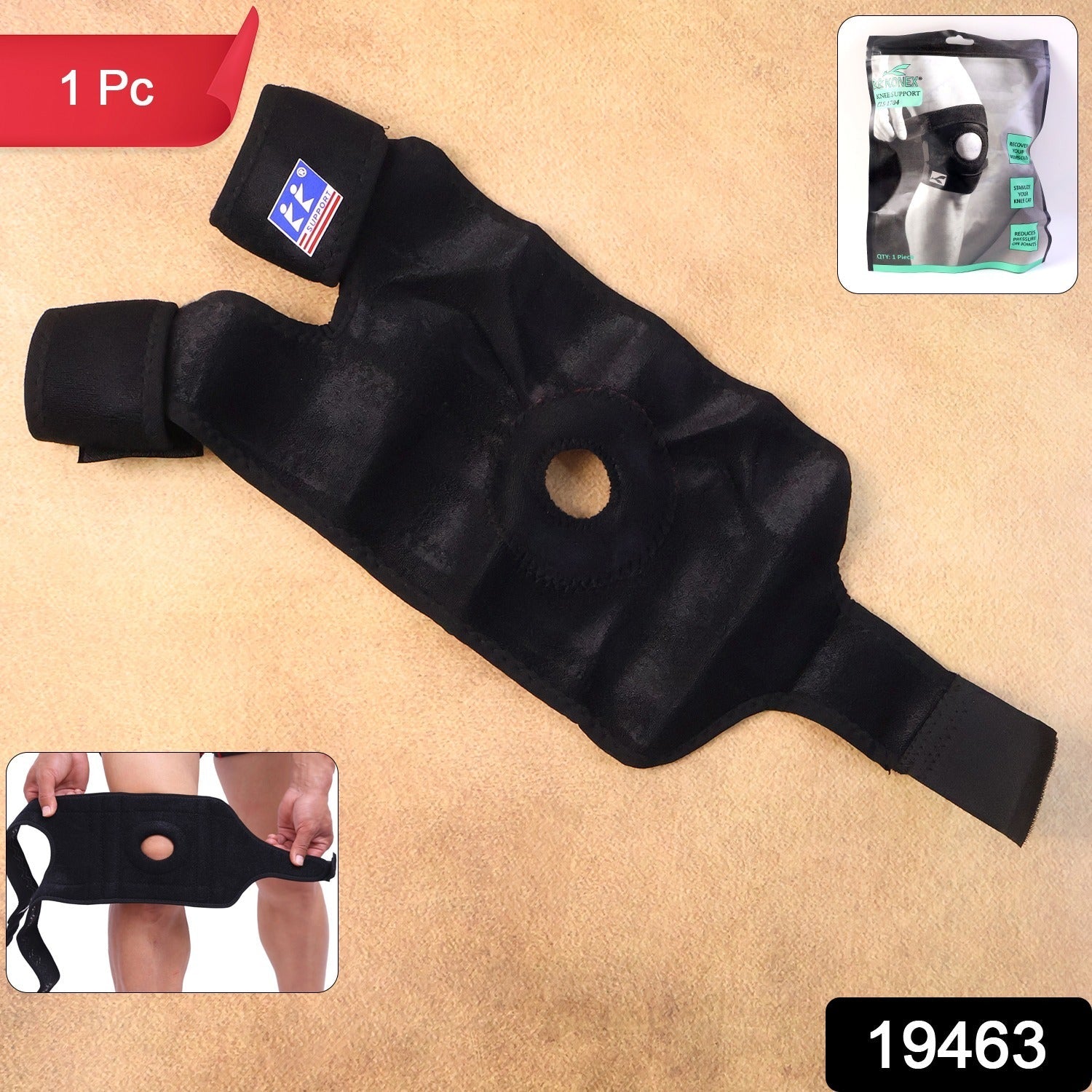 Adjustable Knee Support Brace – Comfortable Patella Hole Design Secondary image