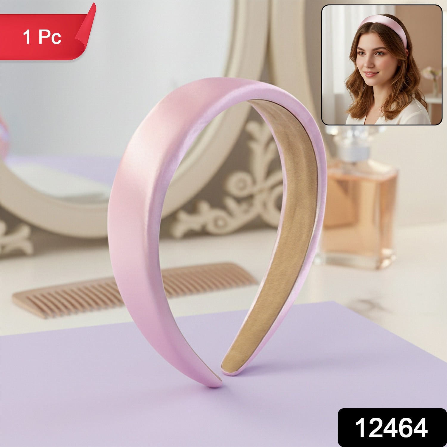 Padded Satin Hairband – Comfortable & Stylish Accessory Secondary image