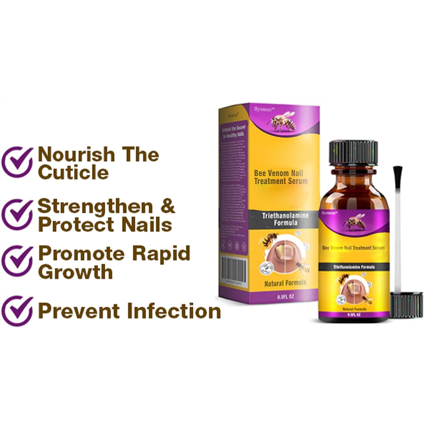 Bee Venom Nail Treatment Serum, Natural Ingrown Toenail and Nail Growth Repair ( Pack Of 1) Secondary image