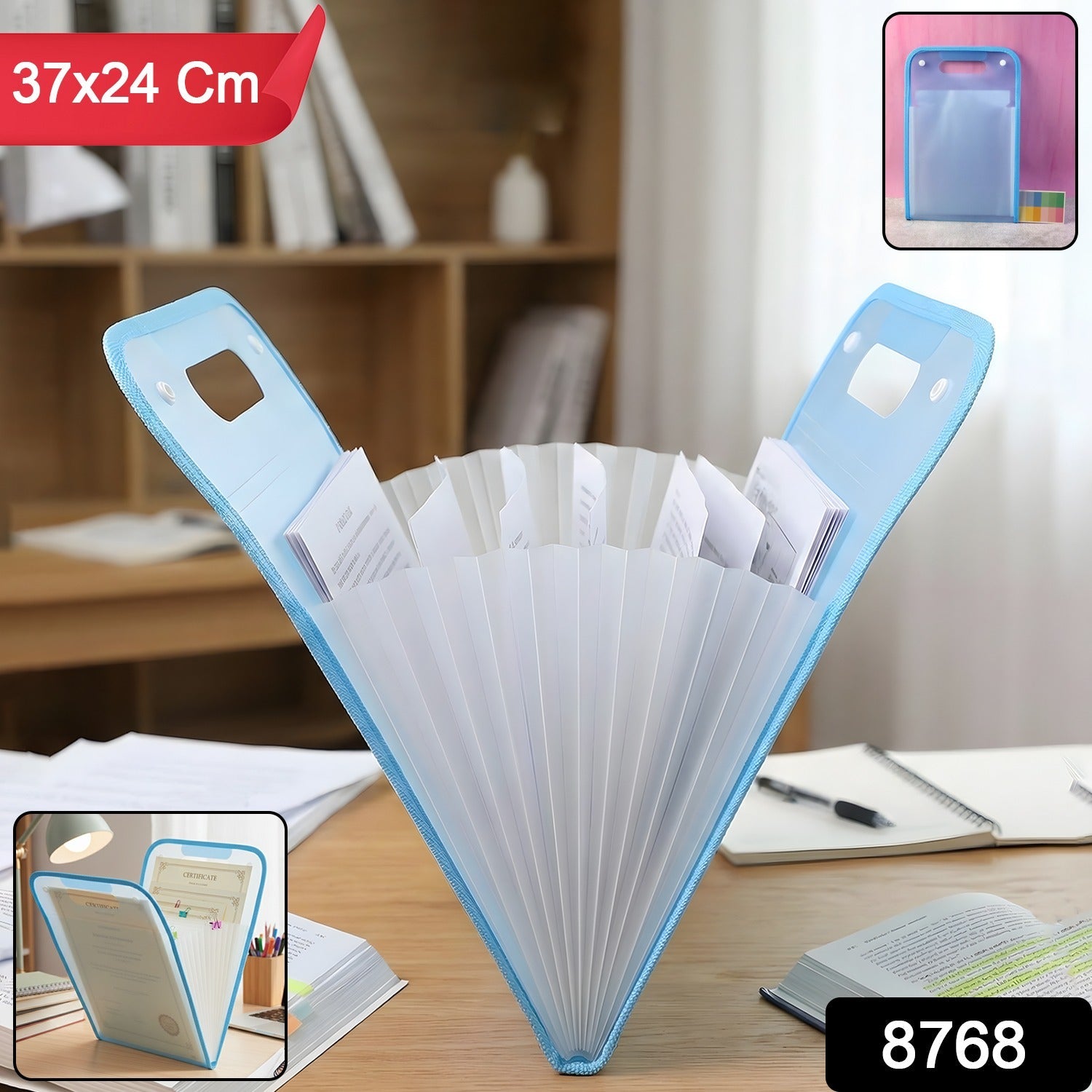 13 Pocket Document File Folder – Expanding Plastic with Handle Secondary image