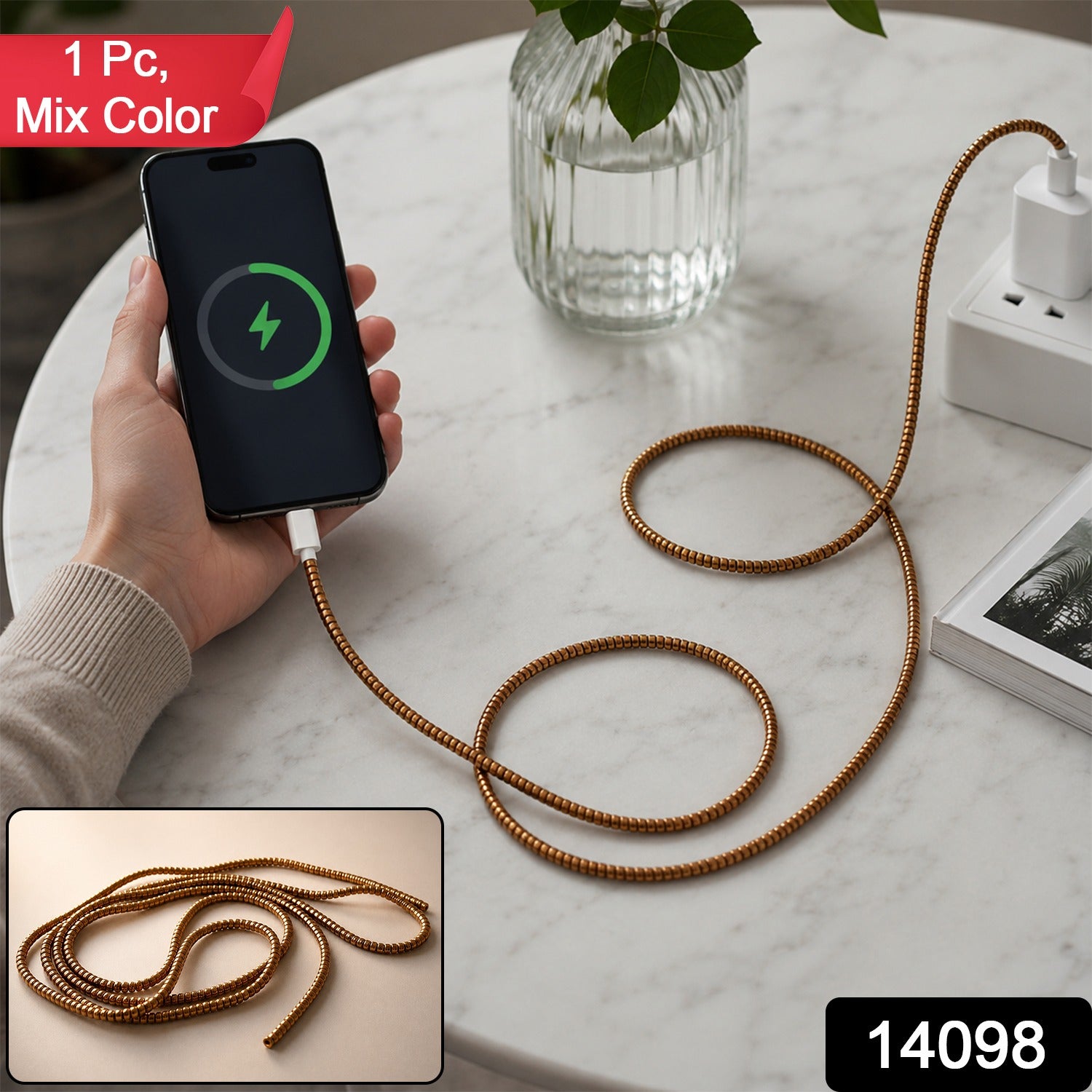 Spiral Cable Protector Sleeve – Durable Flexible Cord Saver Secondary image