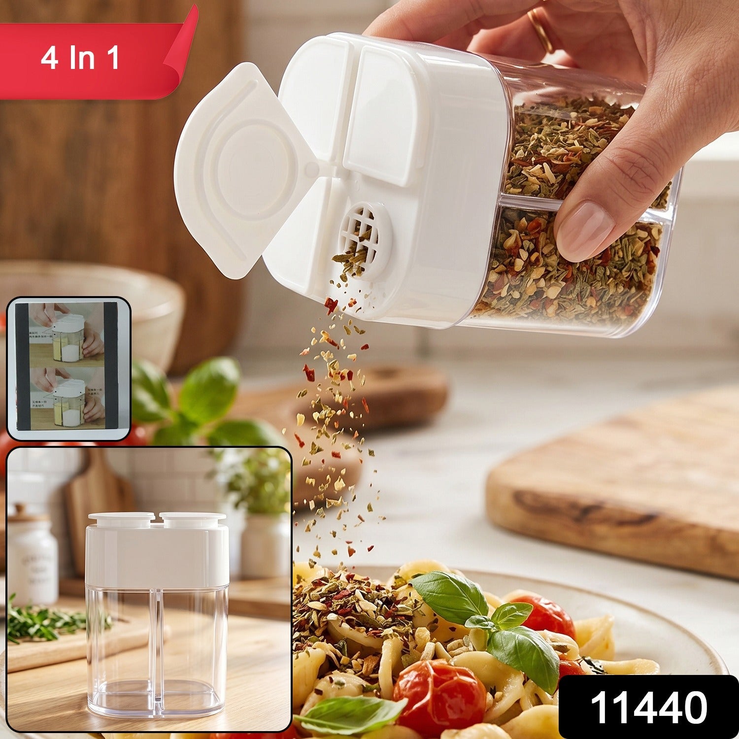 4 Compartment Kitchen Storage Container – Space-Saving Organizer Secondary image