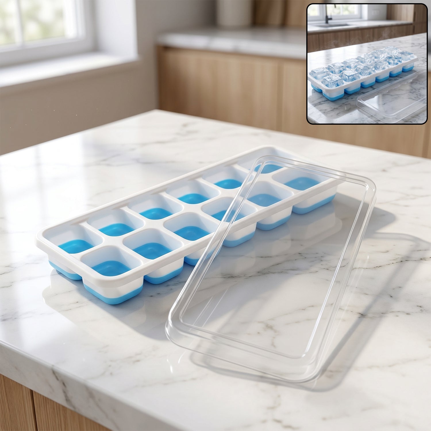 14-Grid Plastic Ice Cube Tray – Easy-Release & Multipurpose Use Secondary image