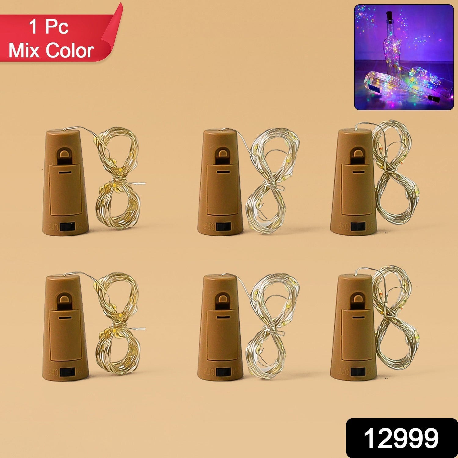 LED Bottle Fairy Lights – Cork-Shaped Multicolor String Light Secondary image