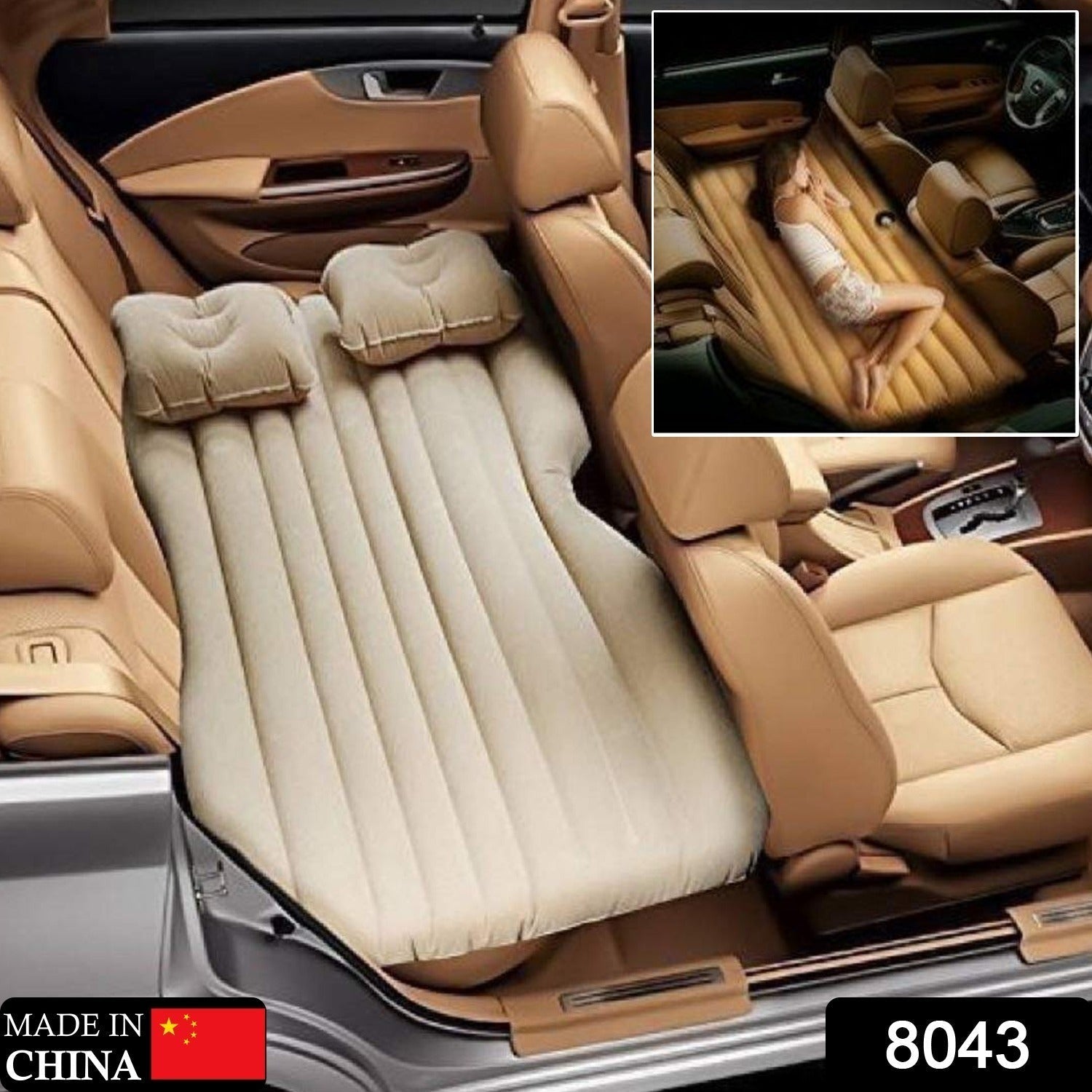 Inflatable Car Bed – Portable Travel Mattress Kit | Velvet Wheels, Car Sofa Secondary image