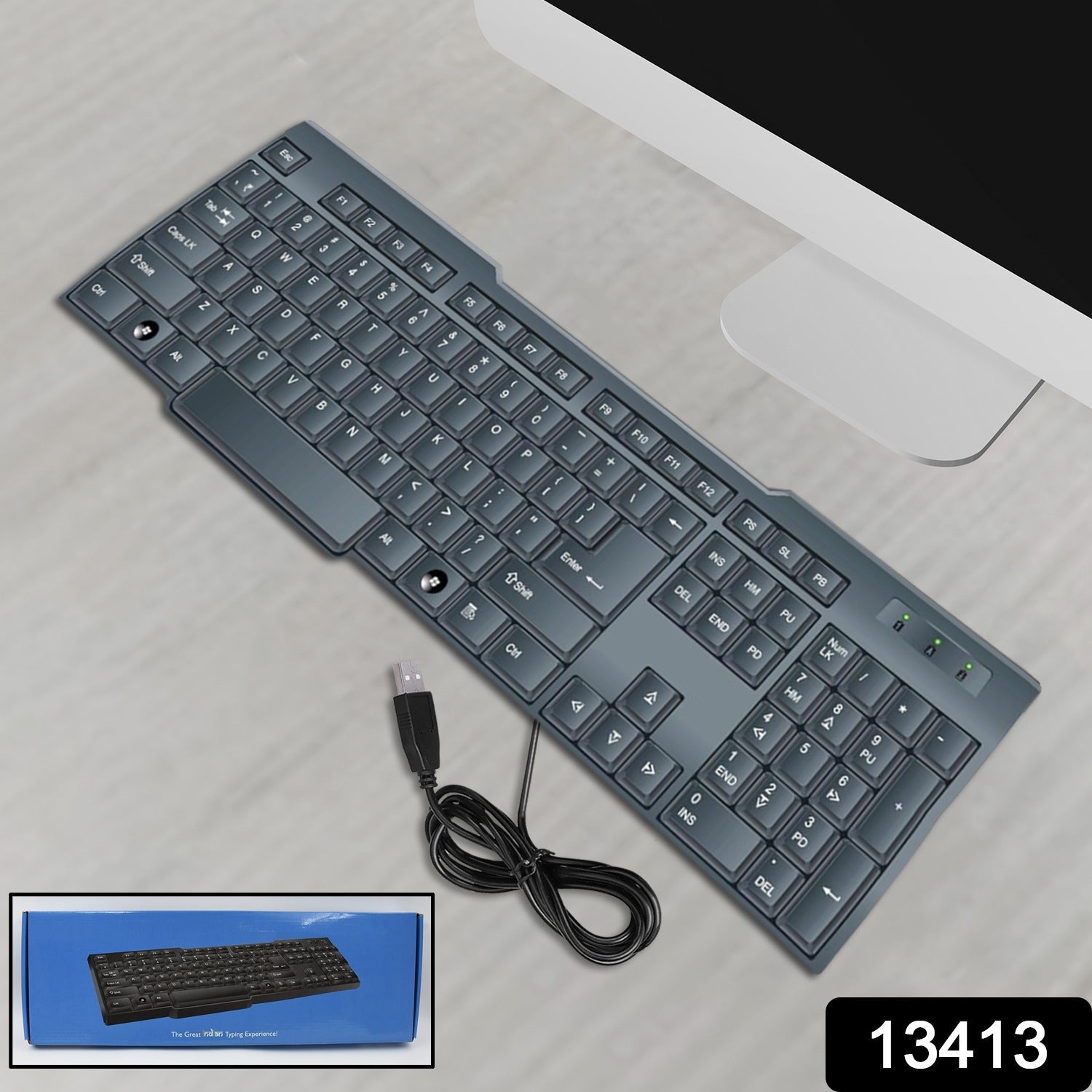 Wired USB Keyboard – Ergonomic 104 Keys for Office & Home | Indo Glow Secondary image