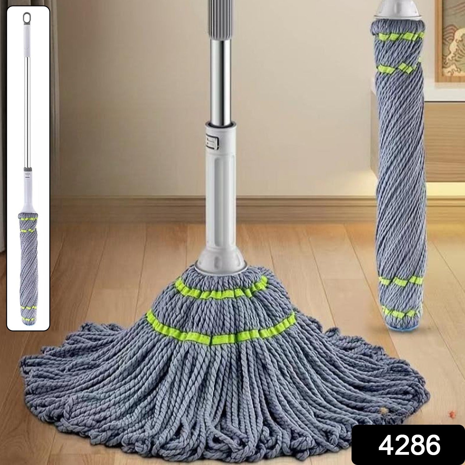 Self Wringing Mop – Stainless Steel Handle for Easy Floor Cleaning Secondary image