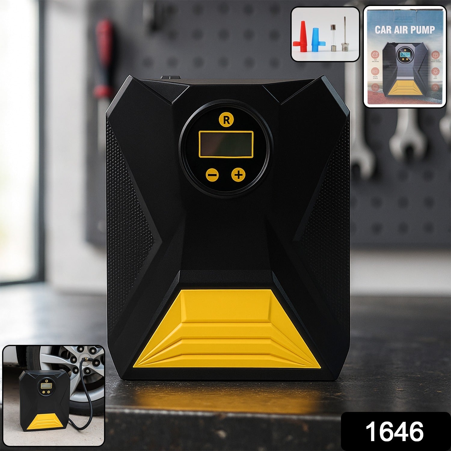 Car Tyre Air Compressor – Mini Digital Portable Pump with LCD Secondary image