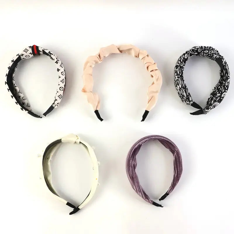 Ribbed Knot Pearl Hairband for Women – Soft Padded Headband for Everyday & Party Wear