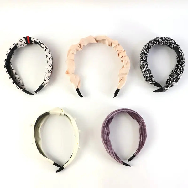 Ribbed Knot Pearl Hairband for Women – Soft Padded Headband for Everyday & Party Wear