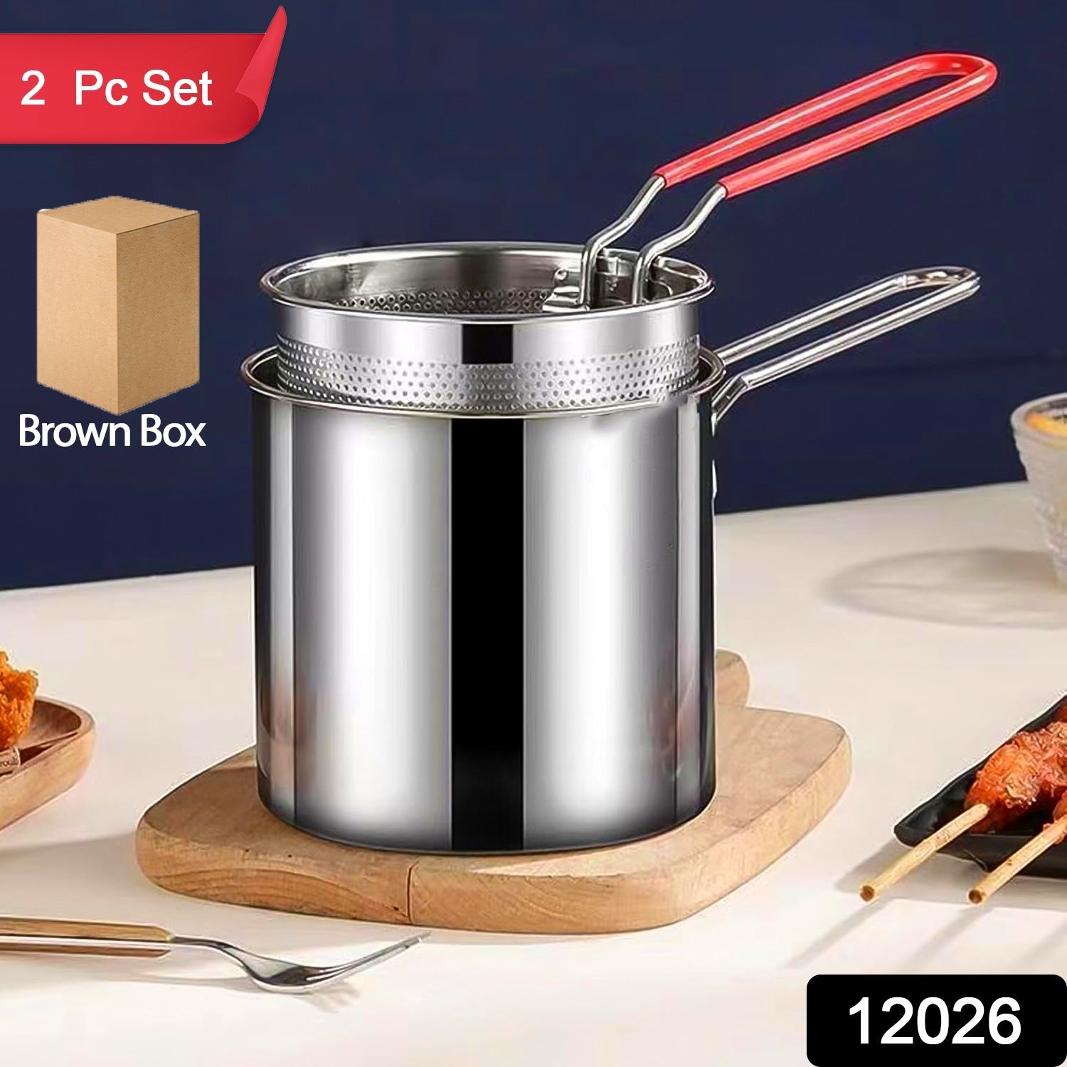 Deep Frying Pot – Stainless Steel with Strainer Basket | FirePot Secondary image
