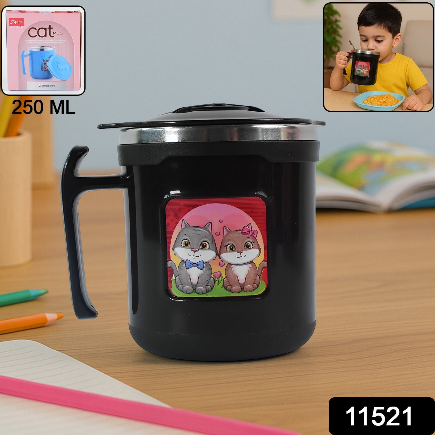 Cat Mug – 250 ml Insulated Stainless Steel for Kids & Gifting Secondary image