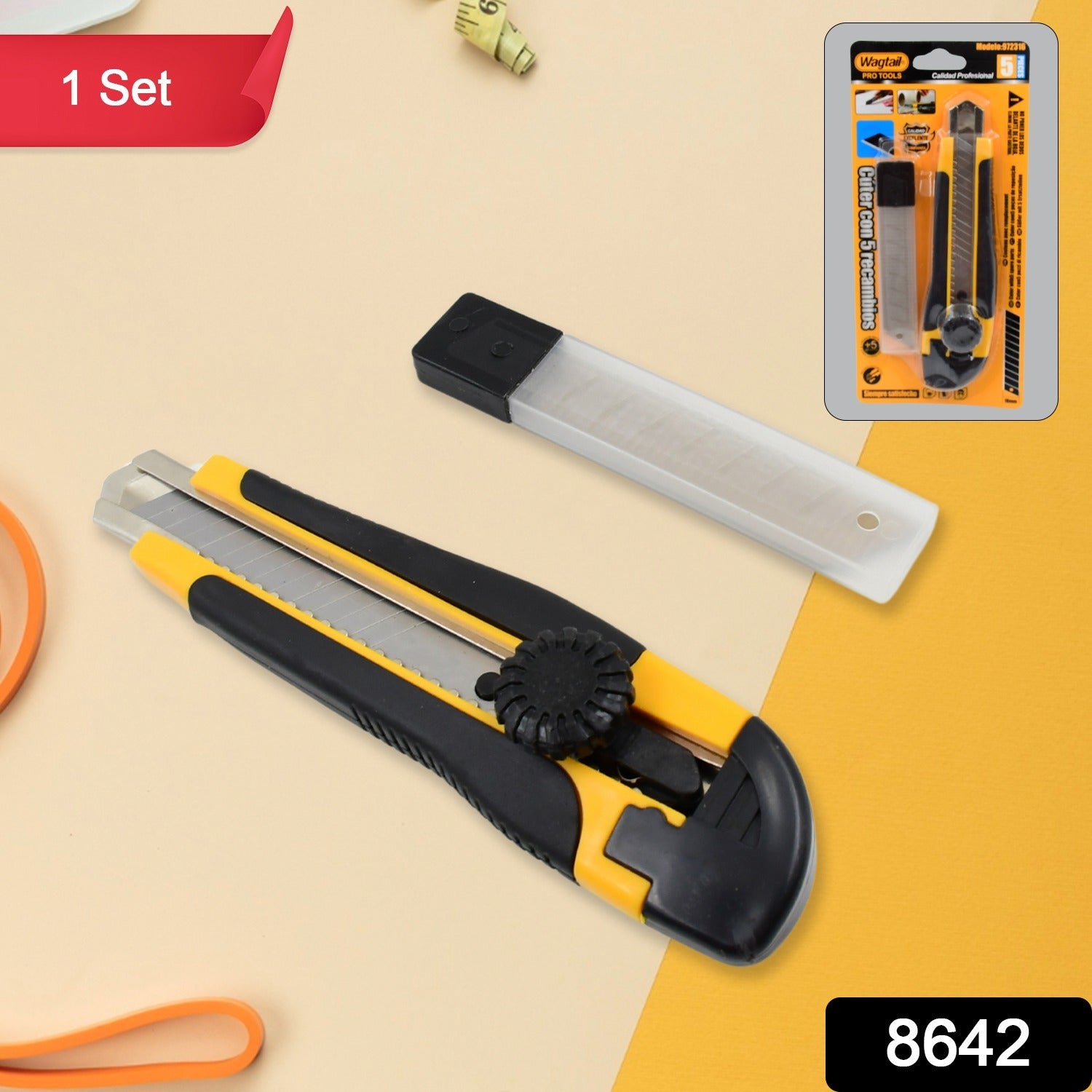 Cutter Knife Set – Heavy Duty Utility Knife with 4 Blades | Wagtail Secondary image