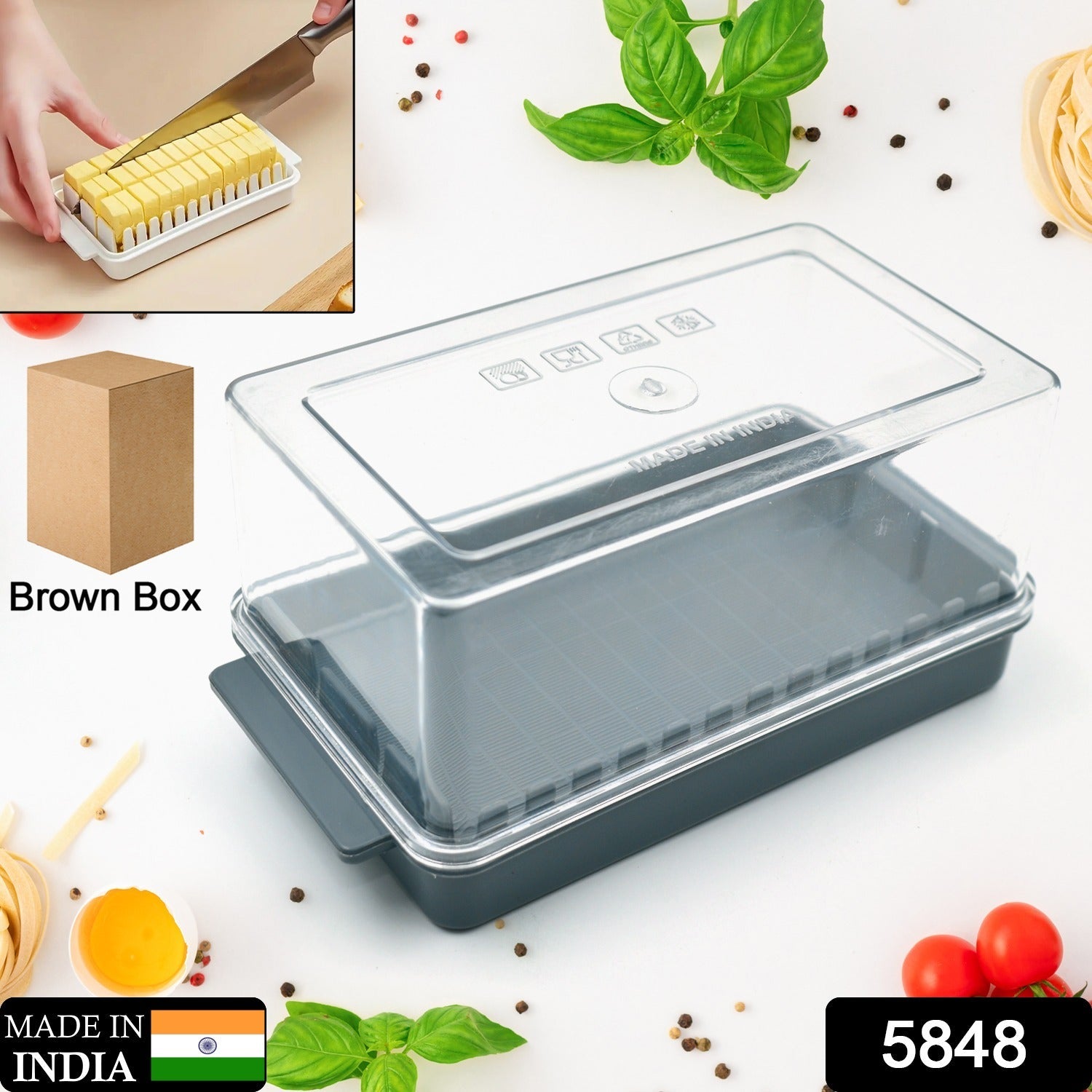 Butter Slicer Box – Transparent Storage & Cutter | Organivo Secondary image