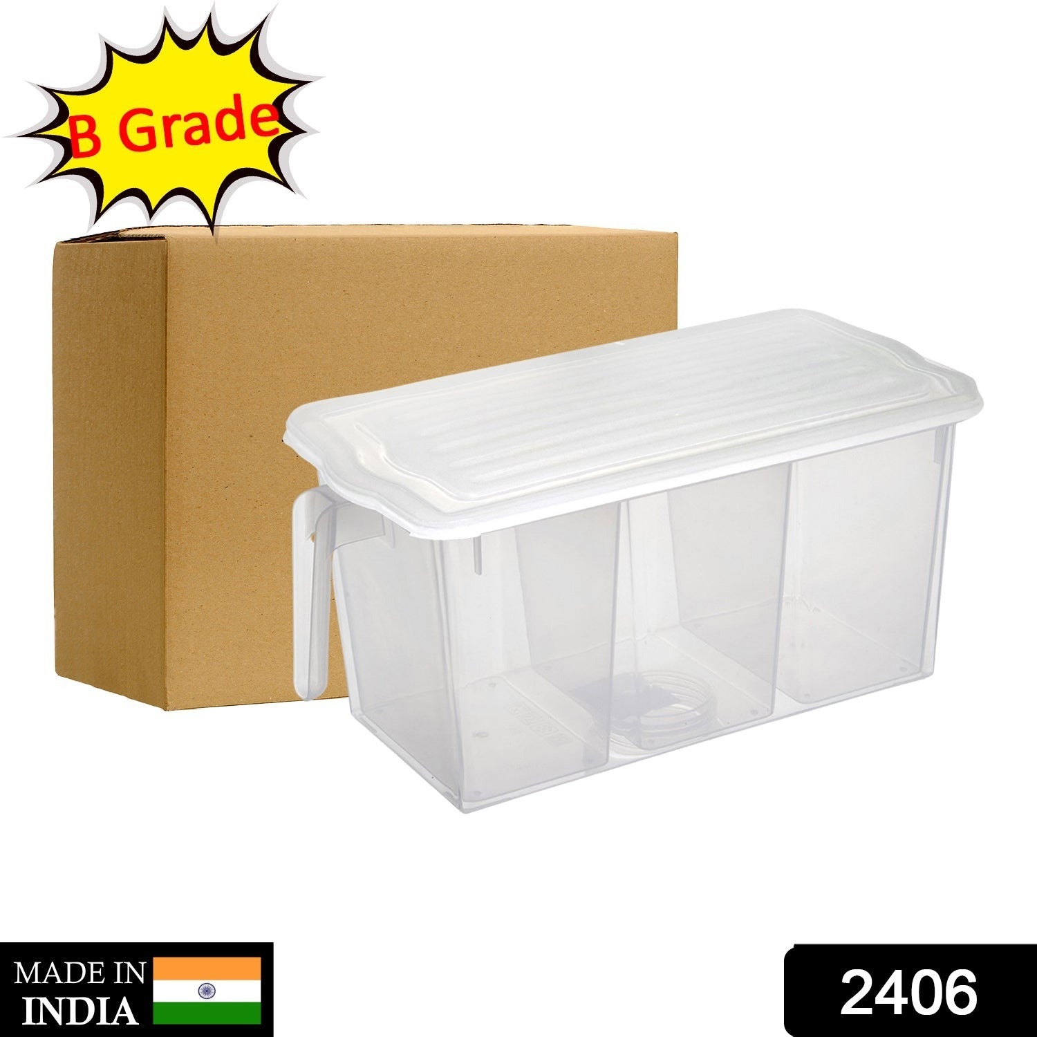 Refrigerator Organizer Box – 3 Compartments, Airtight | Lunchie Bunchie Secondary image