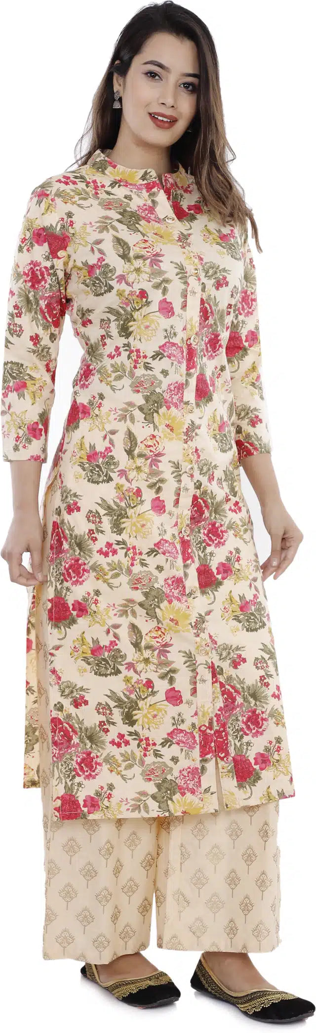 Pure Cotton Kurti for Women (Cream, S) Main image