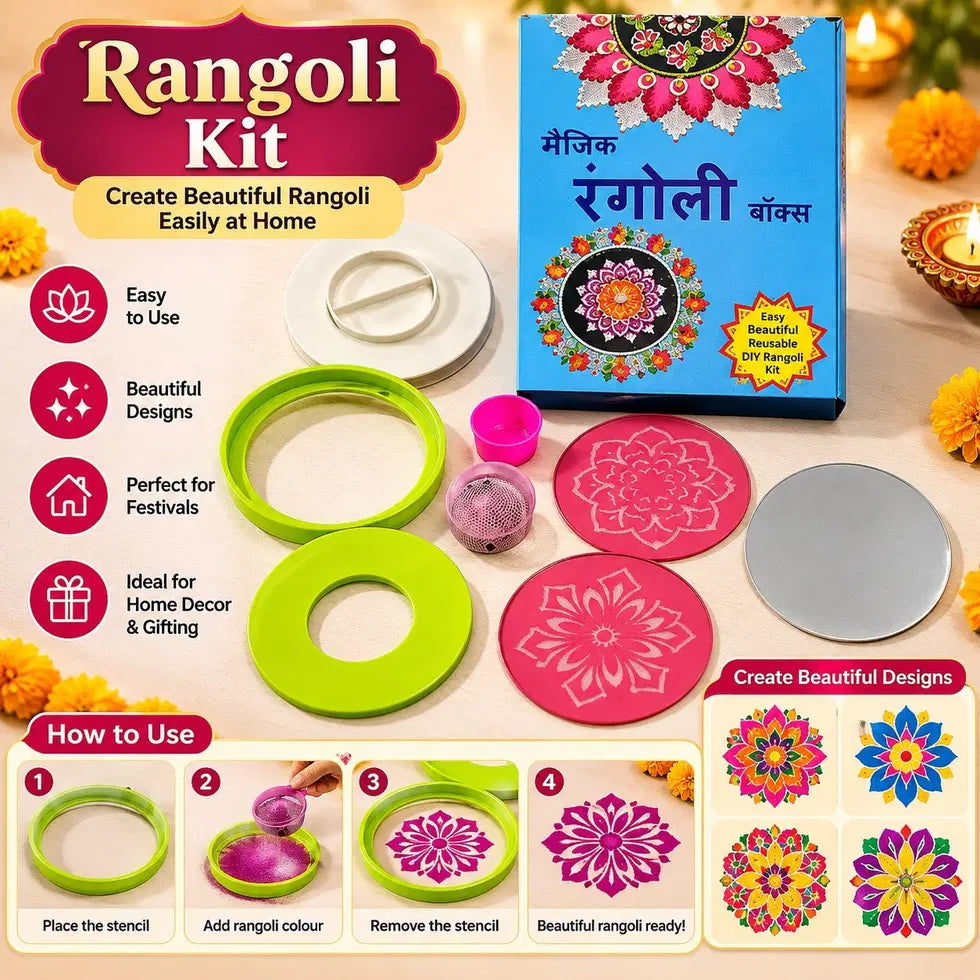 Magic Rangoli Making Box For Diwali Home Decor (Pack of 1) Main image