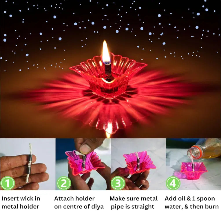 3D Colorful Reflection Diyas (Pack of 10) Secondary image
