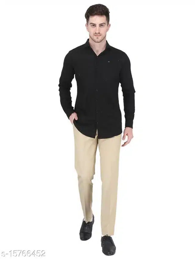 Cotton Blend Trouser for Men (Cream, 28) Main image
