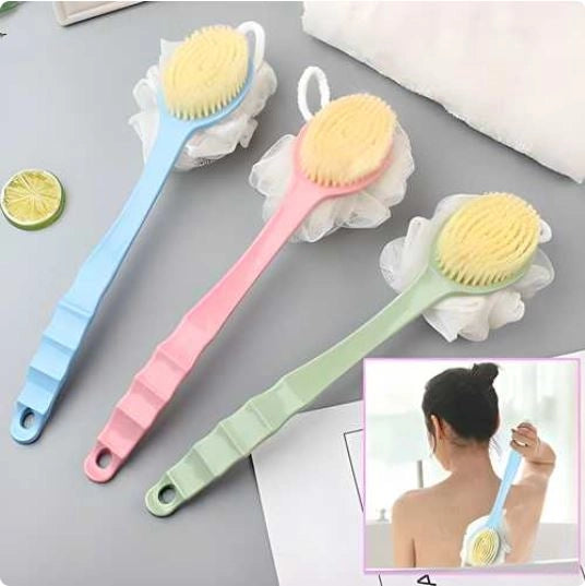 Body Bath Brush With Deep Cleaning and  Loofah Long Handle (Pack of 2) Main image