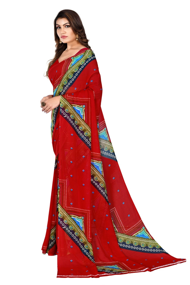 Bandhani Pure Georgette Bandhani Saree Secondary image