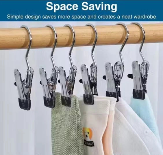 Stainless Steel Hangers with Clips Stylish 10pcs (Pack of 1) Main image