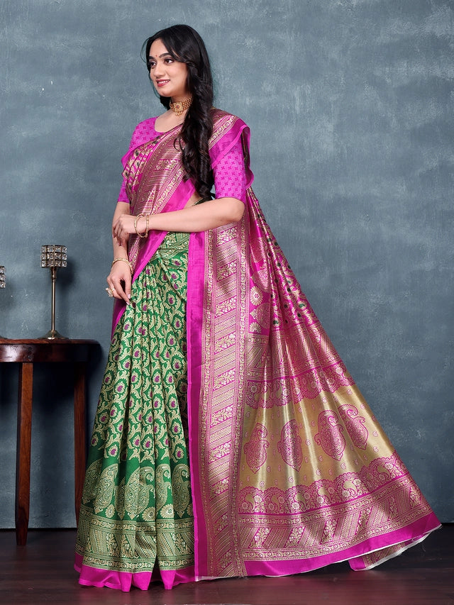 Prints Printed Daily Wear Georgette Saree (Peach) Secondary image